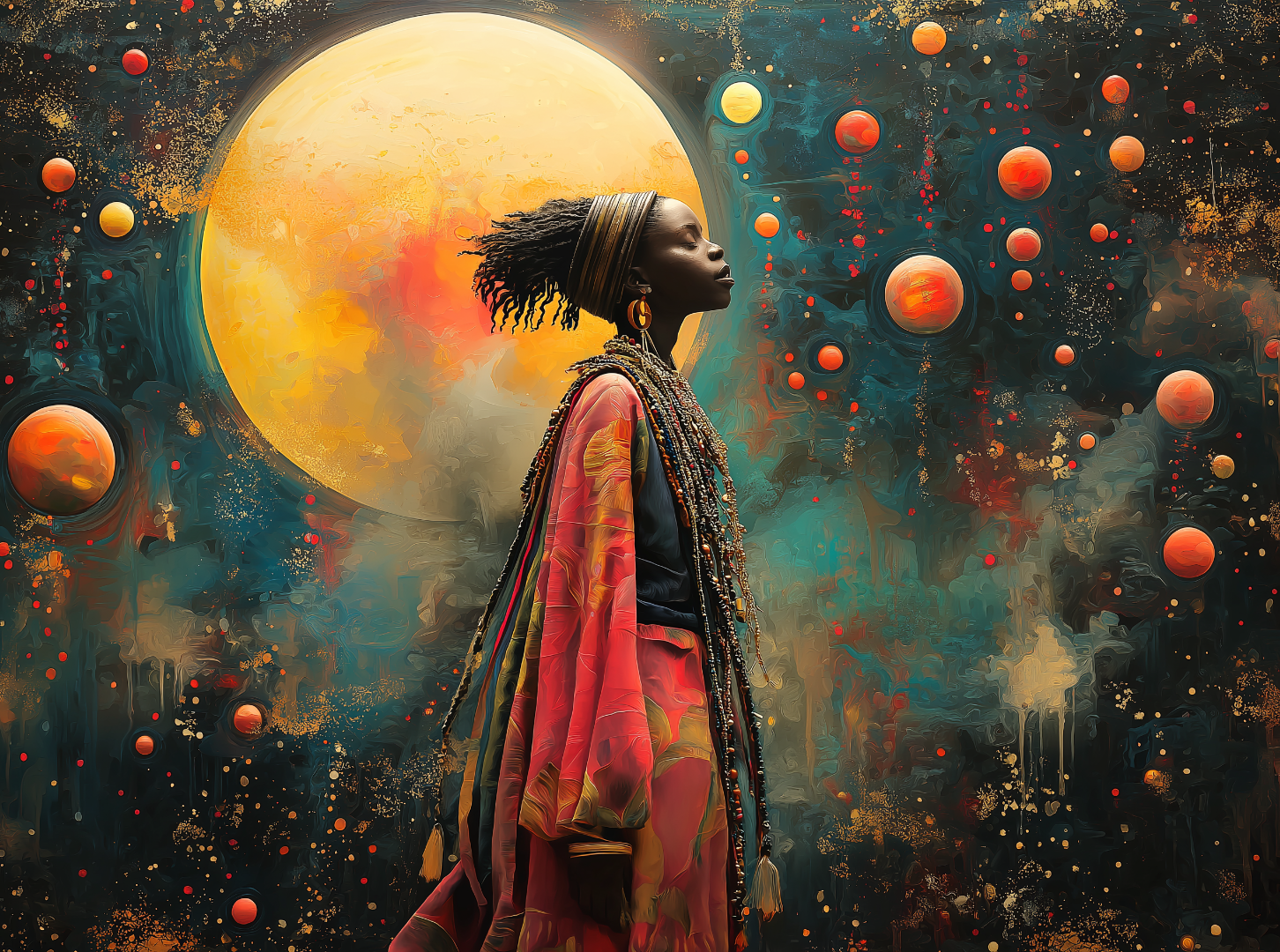 solar wanderer, spiritual pilgrimage, meditation art, golden hour, celestial art, spiritual journey, contemplation, inner reflection, cosmic tree, enlightenment, gallery print, agapelete